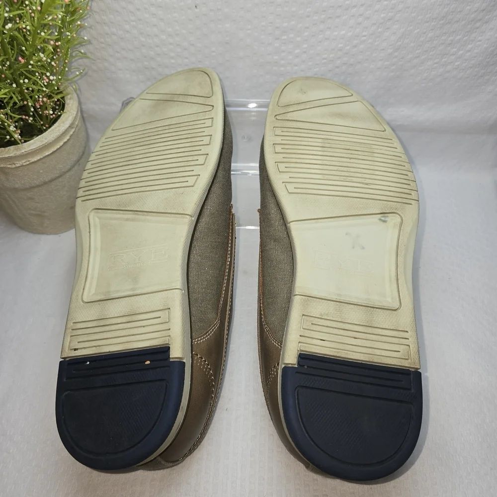 HAWKER RYE MENS ABELU CANVAS SPORT DERBY SHOE BEIGE TAN SIZE 10
